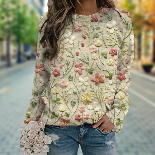 Pull élégant à fleurs pour femmes