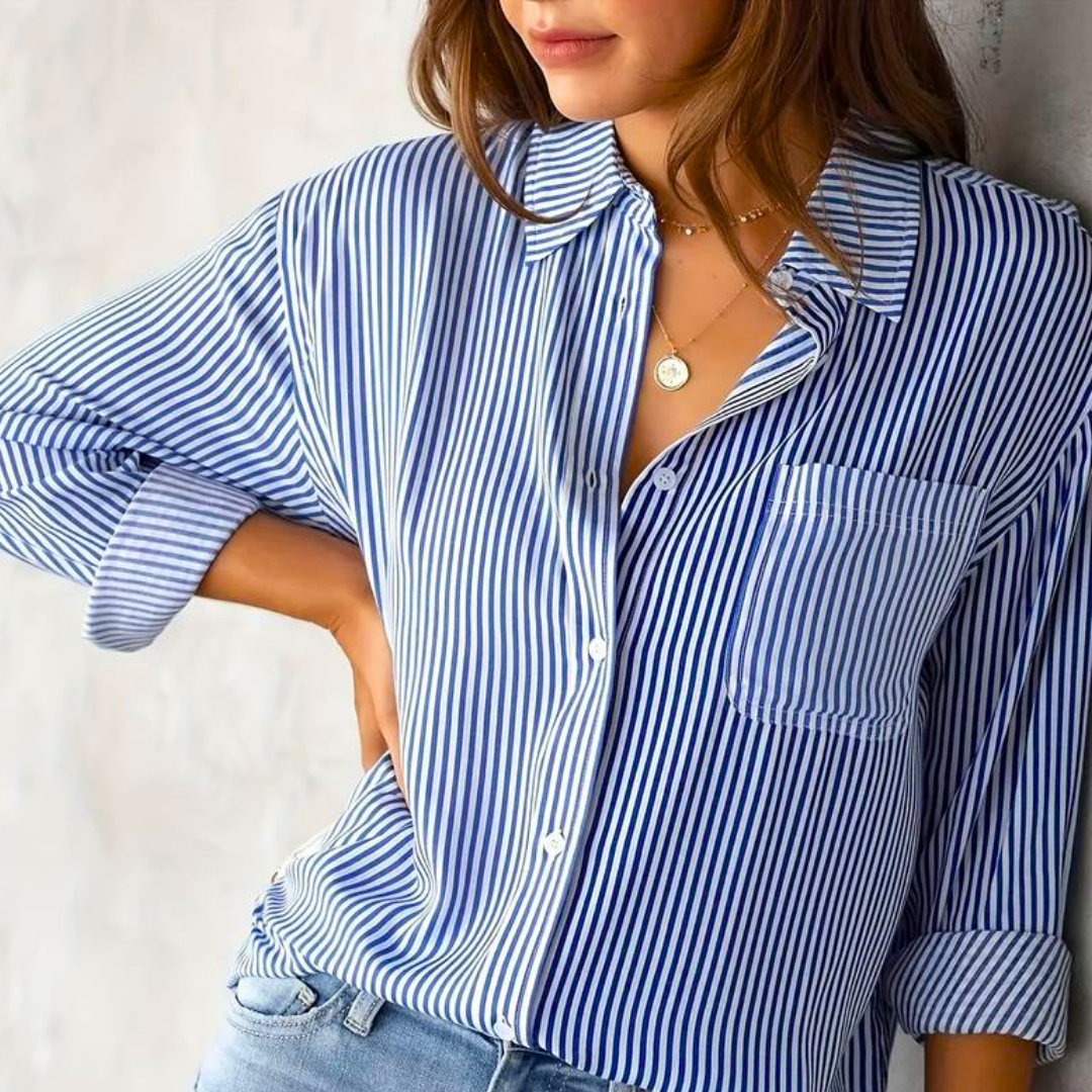 Blouse Décontractée à Rayures Femme