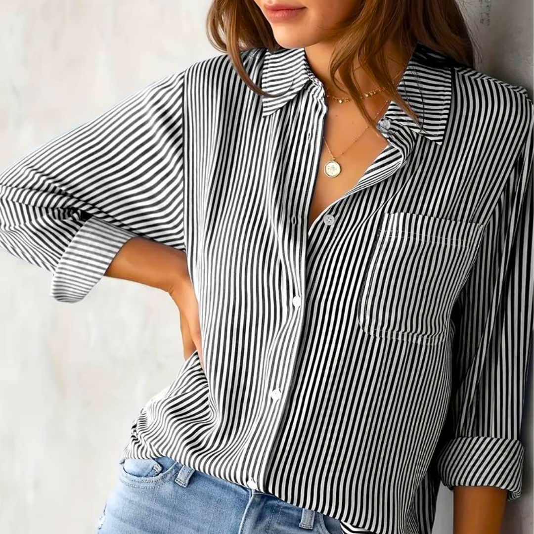 Blouse Décontractée à Rayures Femme