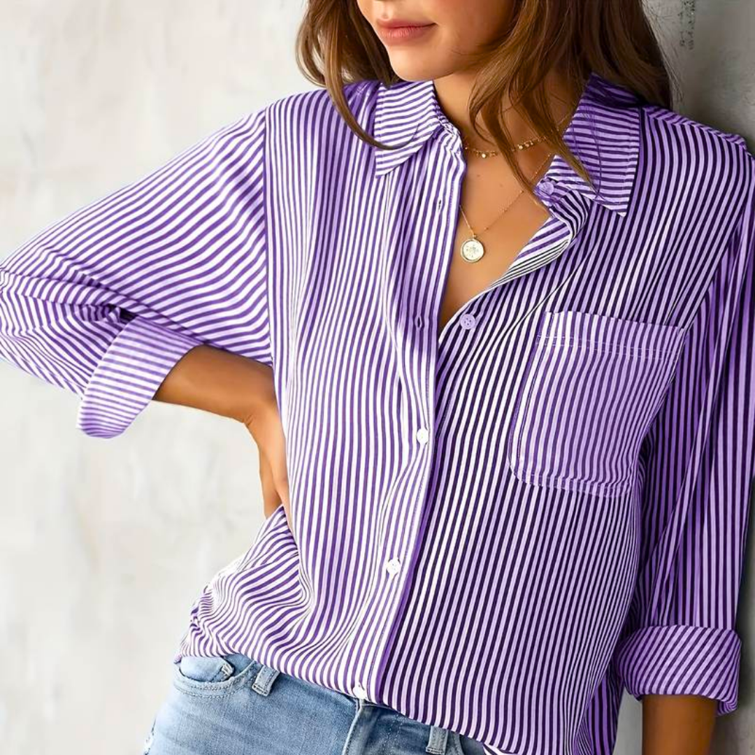 Blouse Décontractée à Rayures Femme