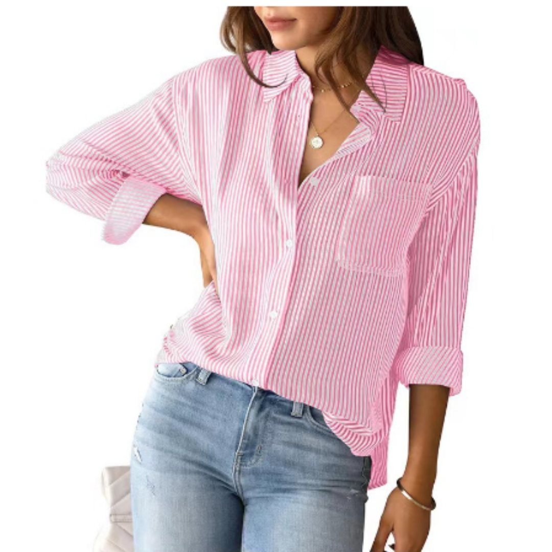 Blouse Décontractée à Rayures Femme