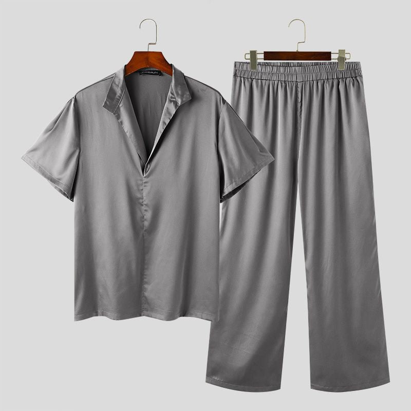 Ensemble Casual en Satin pour Hommes